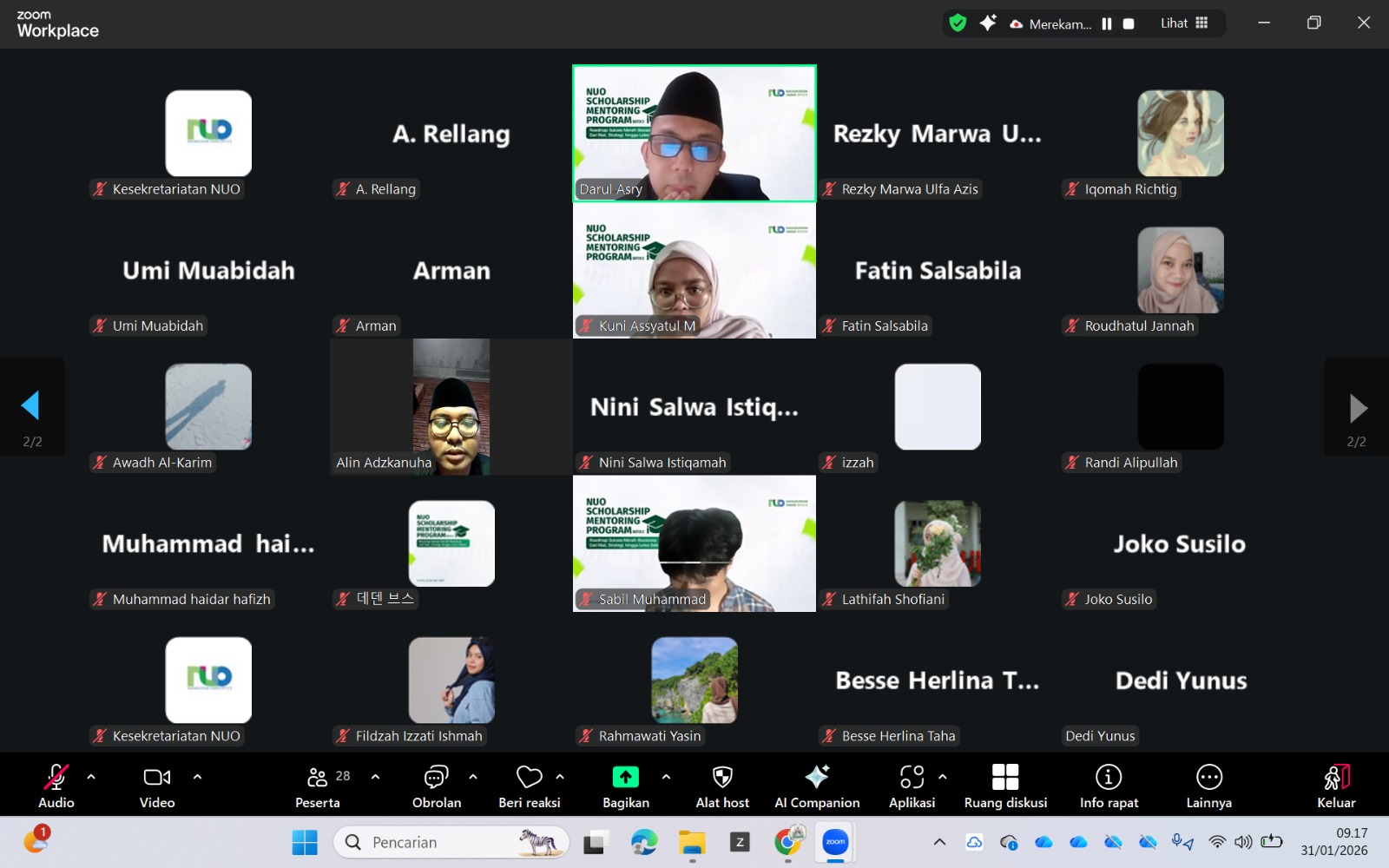 Nasaruddin Umar Office Gelar NUO Scholarship Mentoring Program Batch 2